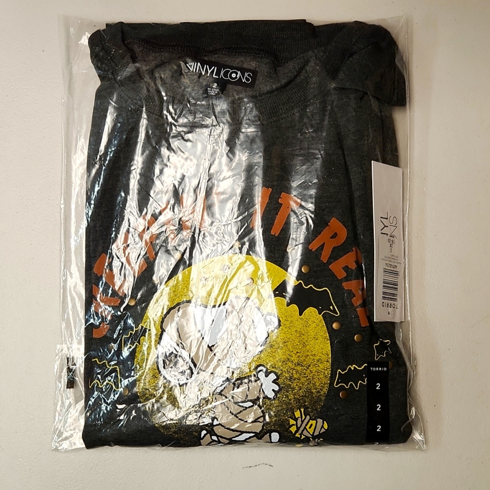 ♥️NWT TORRID SWEATSHIRT - PEANUTS SNOOPY WOODSTOCK MUMMY - HALLOWEEN PLUS SIZE - Picture 7 of 15